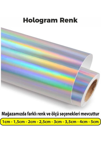 Kalp Kesimli Hologram Çok Amaçlı Etiket 3cm (500 Adet)