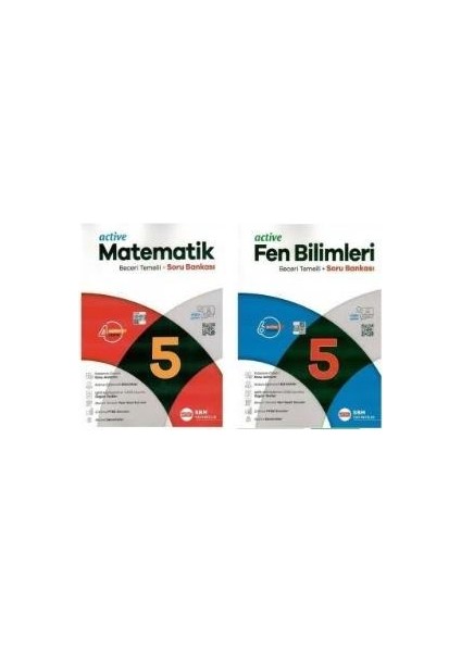 Sbm 5. Sınıf Active Matematik + Fen Bilimleri Soru Bankası (2 Kitap)