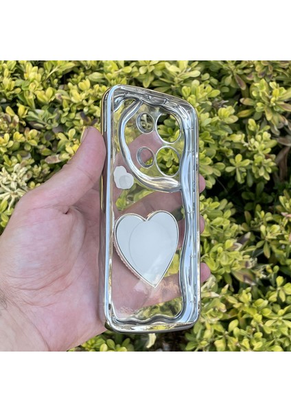 Xiaomi Redmi Note 13 Pro 4g Kılıf Gümüş Taşlı Darbe Önleyici Silikon Kapak fiyatları