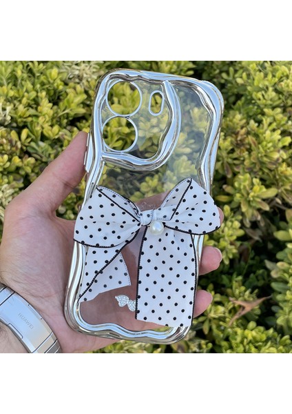 Xiaomi Redmi 13C Kılıf Gümüş Taşlı Darbe Önleyici Silikon Kapak