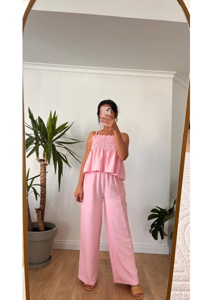 Pembe Gipeli Bluz Pantolon Takım fırsatları