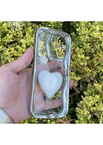 Xiaomi Redmi 13C Kılıf Gümüş Taşlı Darbe Önleyici Silikon Kapak fiyatları