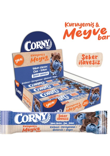 Kuruyemiş & Meyve Bar Yaban Mersini Chia Kakao 35G x 12 Adet