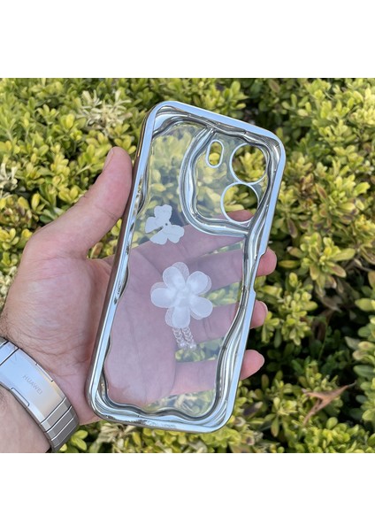 Xiaomi Redmi 13C Kılıf Gümüş Taşlı Darbe Önleyici Silikon Kapak fiyatları