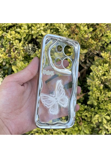 Xiaomi Redmi Note 13 Pro 4g Kılıf Gümüş Taşlı Darbe Önleyici Silikon Kapak fiyatları