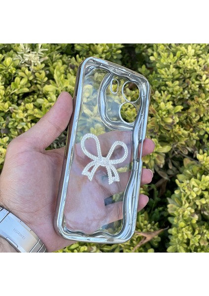 Xiaomi Redmi 13C Kılıf Gümüş Taşlı Darbe Önleyici Silikon Kapak fiyatları