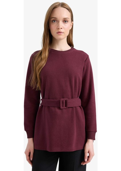 Regular Fit Bisiklet Yaka İçi Yumuşak Tüylü Selanik Kumaş Uzun Kollu Tunik F4156AX25SP indirimleri