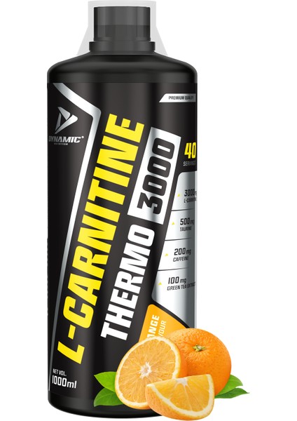 L-Carnitine Thermo 3000 - 1000 ml - Portakal Aromalı - 40 Servis - L-Karnitin