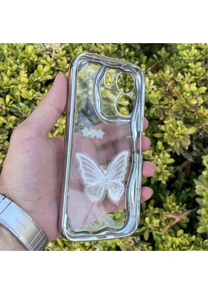 Xiaomi Redmi 13C Kılıf Gümüş Taşlı Darbe Önleyici Silikon Kapak fiyatları