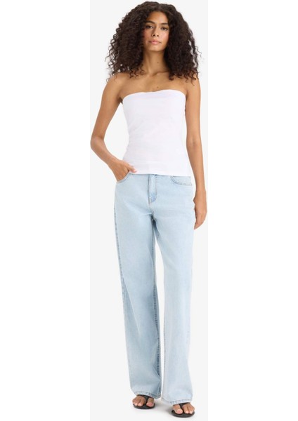 Slim Fit Dar Kesim Straplez Beyaz Bluz F4425AX25SM fiyatları