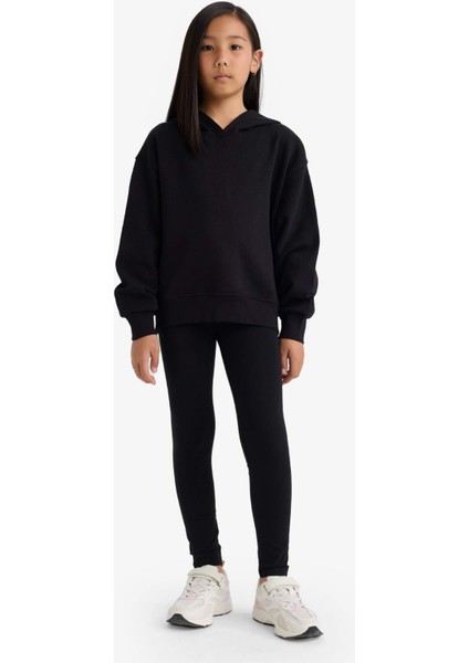 Kız Çocuk Basic Düz Uzun Siyah Tayt B5654A825SM fırsatları