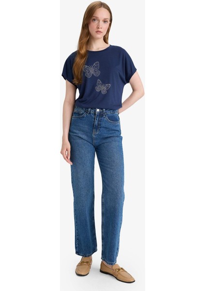 Regular Fit Bisiklet Yaka Baskılı Kısa Kollu Tişört F4835AX25SM fiyatları