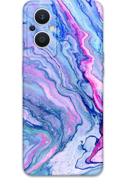 Oppo Reno 7 Lite Uyumlu Mermer Desenli Telefon Kılıfı + Ekran Koruyucu - 5816