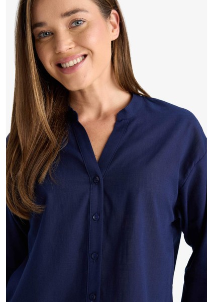 Regular Fit Apaş Yaka Flamlı Pamuk Yarım Kollu Gömlek F5838AX25SM fırsatları