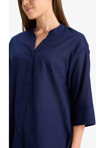 Regular Fit Apaş Yaka Flamlı Pamuk Yarım Kollu Gömlek F5838AX25SM indirimleri