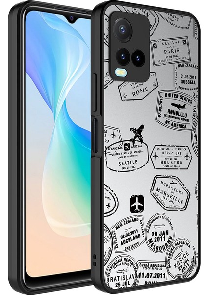 Vivo Y33S Kılıf Aynalı Desenli Kamera Korumalı Parlak Joec Mirror Kapak-Seyahat