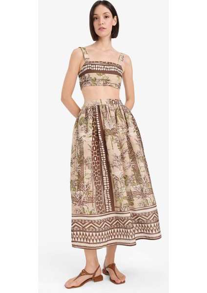 Regular Fit Desenli Crop Askılı Plaj Üstü-Fall in Love F5486AX25HS fiyatları