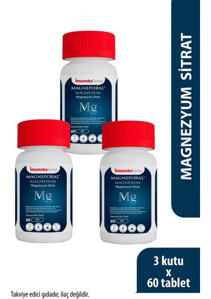 Magneporal Magnezyum 200 Mg 60 Tablet x 3 Adet