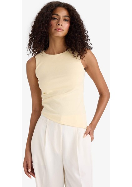 Slim Fit Dar Kesim Bisiklet Yaka Ribana Atlet F6275AX25SM indirimleri