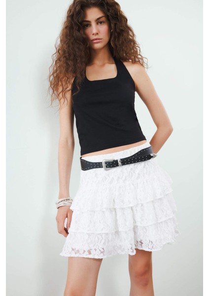 Slim Fit Dar Kesim Halter Yaka Atlet F6279AX25SM