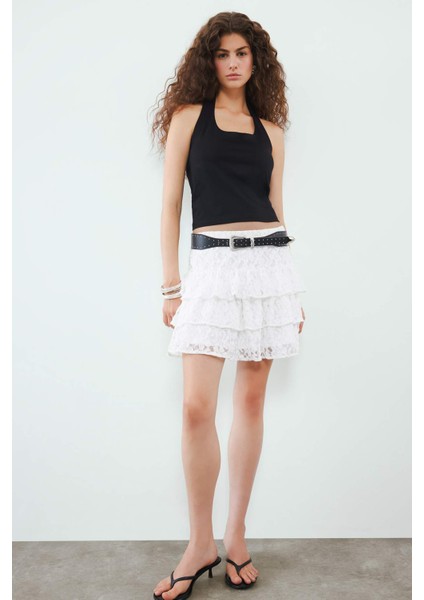 Slim Fit Dar Kesim Halter Yaka Atlet F6279AX25SM fiyatları