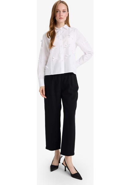 Regular Fit Fiyonklu Poplin Uzun Kollu Gömlek Tunik F2724AX25SP fiyatları