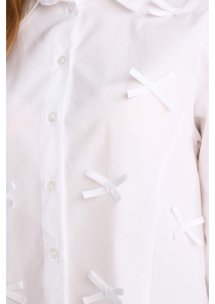 Regular Fit Fiyonklu Poplin Uzun Kollu Gömlek Tunik F2724AX25SP indirimleri