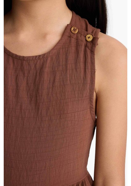 Kız Çocuk Bisiklet Yaka Askılı Yazlık Elbise F6455A825HS fırsatları