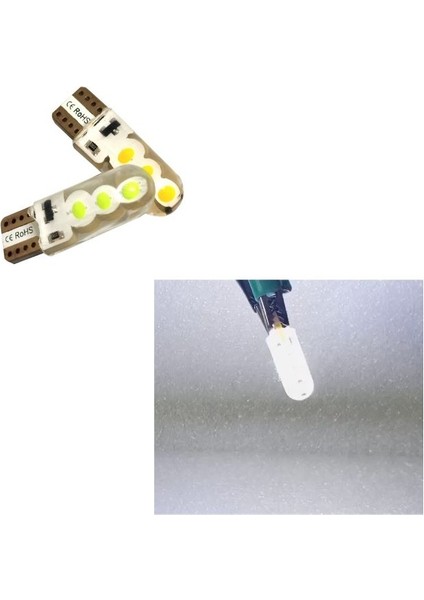 1 Takım T10 LED Dipsiz Ampul 12V Flaş (Strobe) Jel Işık Sılıcon Casa Model Beyaz ( Whıte )