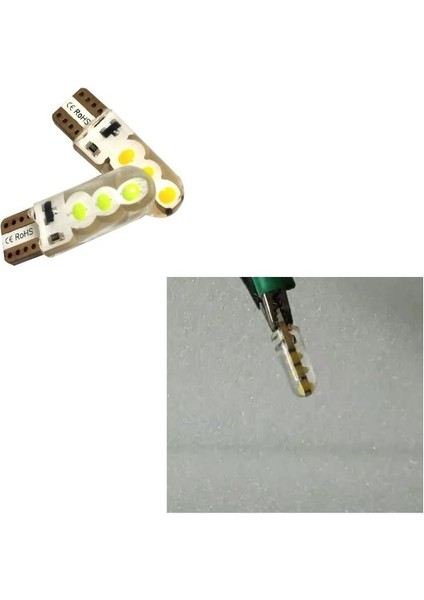 1 Takım T10 LED Dipsiz Ampul 12V Flaş (Strobe) Jel Işık Sılıcon Casa Model Beyaz ( Whıte )