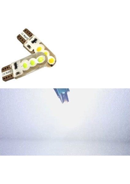 1 Takım T10 LED Dipsiz Ampul 12V Flaş (Strobe) Jel Işık Sılıcon Casa Model Beyaz ( Whıte )