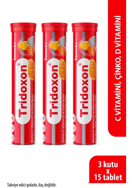 Imuneks Farma Tridoxon 15 Efervesan Tablet x 3 Adet