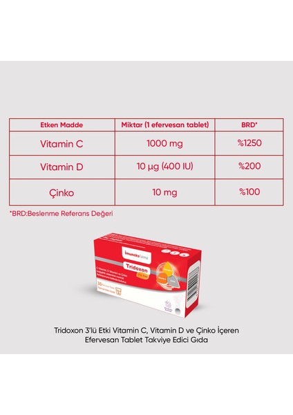 Imuneks Farma Tridoxon 30 Efervesan Tablet x 3 Adet
