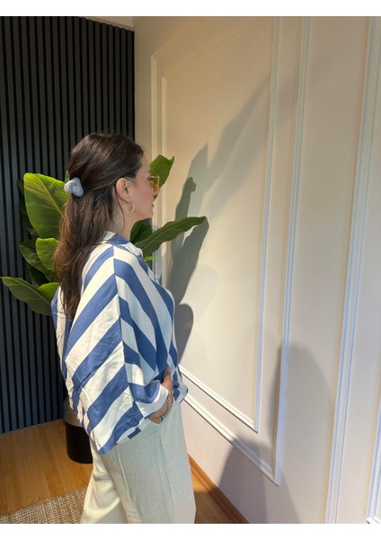 Mavi Çizgili Gömlek modelleri