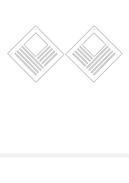 Beyaz Reflektörlü Geometrik Kare Küpe, Şık Lazer Kesim Küpe modelleri