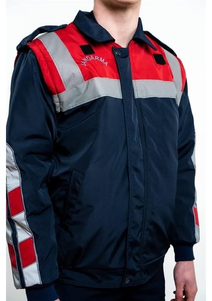 TREND AY TEKSTİL Jandarma Asayiş Kışlık Mont LACİVERT-KIRMIZI modelleri