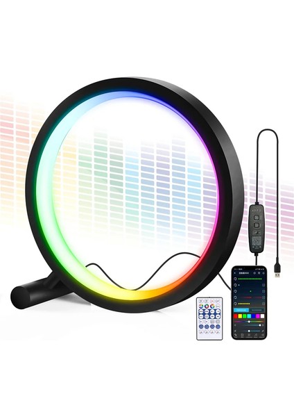 10 Inç Akıllı Rgb Müzik Ritim Gece Lambası 25CM Alüminyum Halka LED Işığı Dekor Masa Lamba modelleri