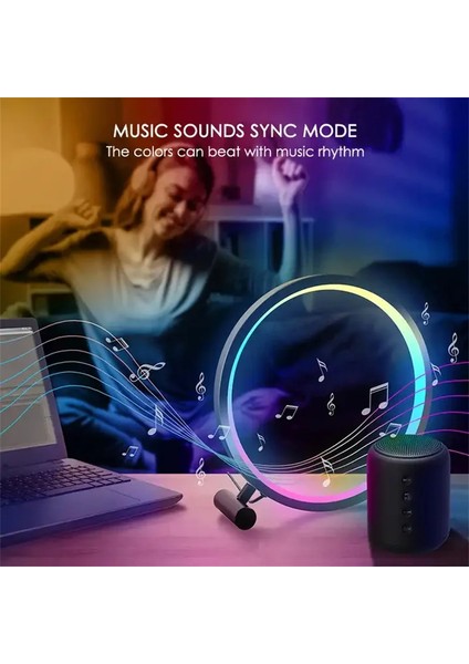 10 Inç Akıllı Rgb Müzik Ritim Gece Lambası 25CM Alüminyum Halka LED Işığı Dekor Masa Lamba fırsatları