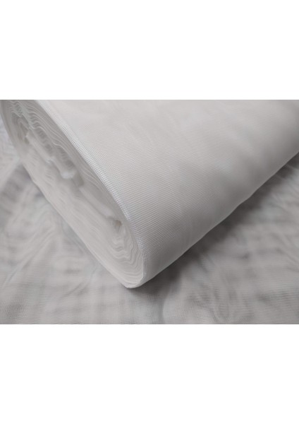 Modern Dökümlü Düz Tül Perde - Ekru - Pileli Dikim 1x2,5 Pile - KR1211