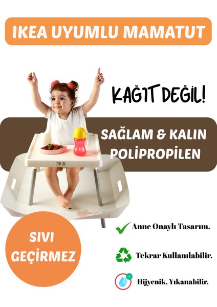 IKEAANTILOP MODEL MAMA SANDALYESİ UYUMLU, Sıvı geçirmez, kolay silinebilir, uzun ömürlü, darbelere dayanıklı