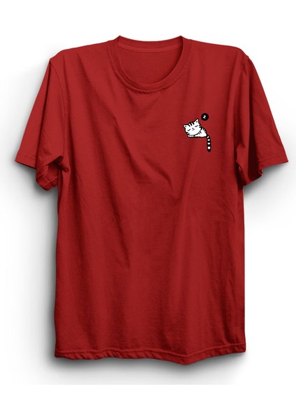 Cepte Uyuyan Kedi, Sleeping Cat, Kitty, Baskılı, Unisex, %100 Pamuk Tişört