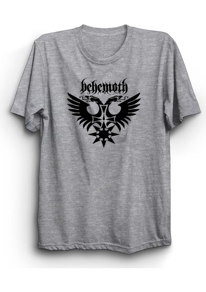Behemoth, Double Headed Eagle Logo, Rock Metal Müzik Grubu Baskılı, Unisex, %100 Pamuk Tişört