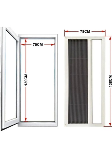 Kedi Tülü Plise Kapı Sineklik - A.Kahverengi 0-90CM x 0-210CM Ölçü Aralığında (Alt Korumalı)
