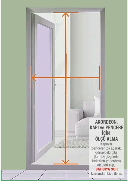 Kedi Tülü Plise Kapı Sineklik - A.Kahverengi 0-90CM x 0-210CM Ölçü Aralığında (Alt Korumalı)