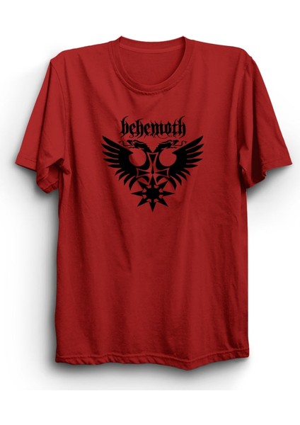 Behemoth, Double Headed Eagle Logo, Rock Metal Müzik Grubu Baskılı, Unisex, %100 Pamuk Tişört