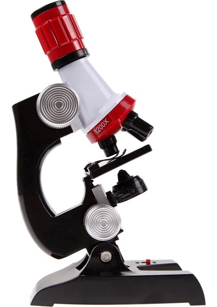 Mikroskop Seti Eğitici Biyolojik Çocuk Mikroskop LED Işık 12 Örnek Hediye 100X-1200X Zoom