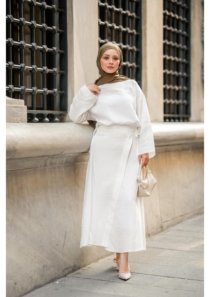 Kadın Müslin Kumaş Bluz ve Etek Tasarım Ikili Takım Tesettür Uyumlu Yazlık Takım fiyatları