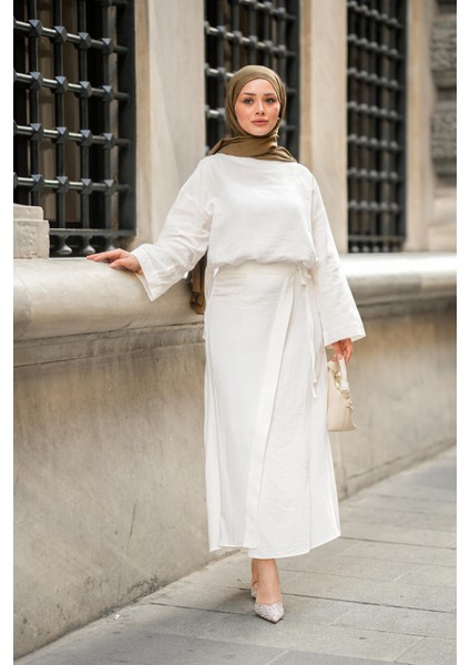 Kadın Müslin Kumaş Bluz ve Etek Tasarım Ikili Takım Tesettür Uyumlu Yazlık Takım modelleri