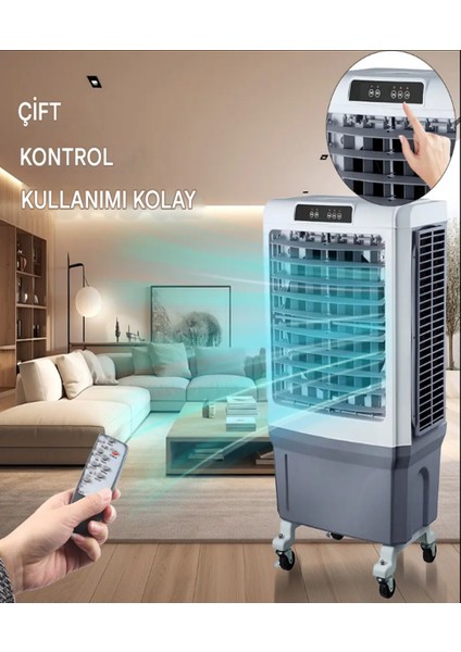 Kumandalı Sulu Mobil Klima Hava Soğutucu Büyük Boy Taşınabilir Portatif Salon Tipi fırsatları