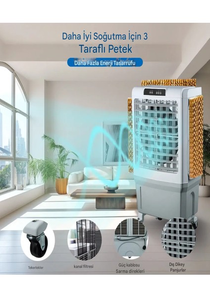 Kumandalı Sulu Mobil Klima Hava Soğutucu Büyük Boy Taşınabilir Portatif Salon Tipi indirimleri
